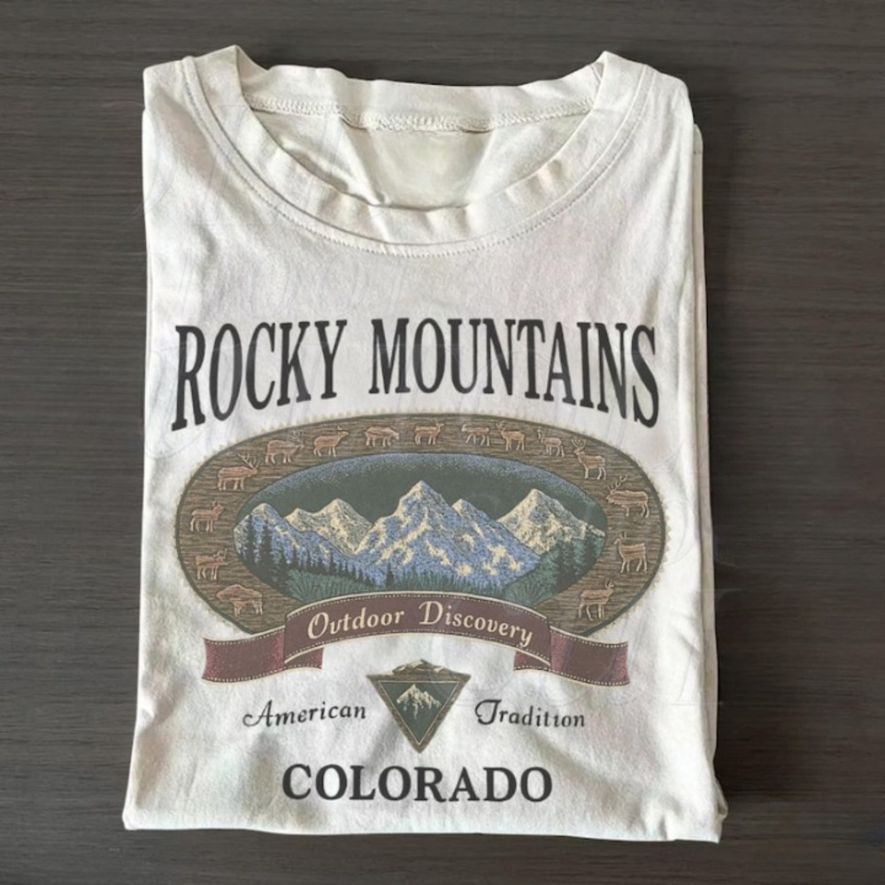 Rocky Mountains Colorado T-Shirt, Outdoor Discovery Graphic Tee_cleanup